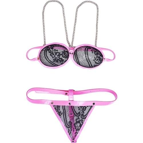 Bikini Lingerie Bra Bra Dentell Rivet Punk Style Tops Underwear Cosplay Sissy Fancy Dress, 85-100cm