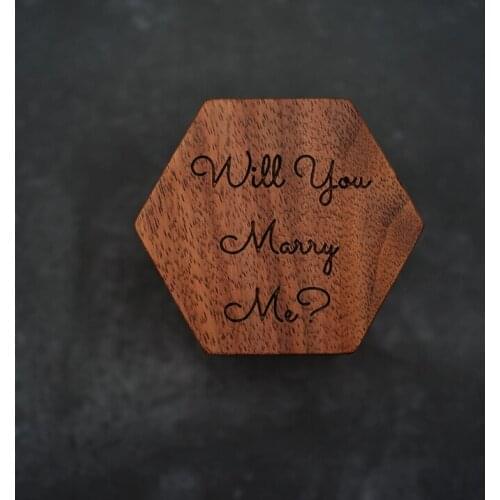 R2LE Wood Ring Bearer Box Wedding Engagement Ring Holder Box Jewelry Box Favor Gift