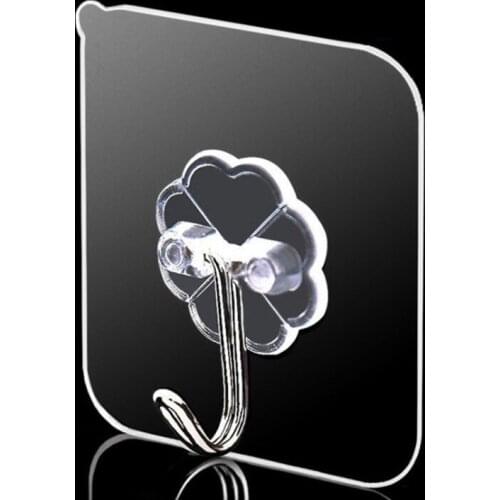 Hot Sale 6x6cm Transparent Strong Self Adhesive Door Wall Hangers Hooks Suction Heavy Load Rack Cup Sucker for Kitchen Bathroom