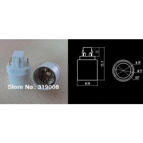 Quality G24 To E26/E27 Lamp Holder Converter For Light Bulb H:53.5MM