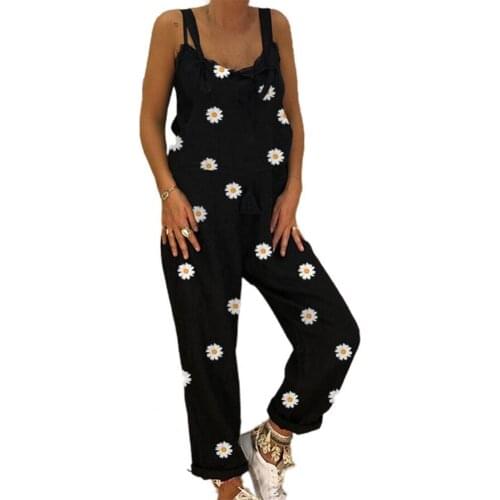 Overalls Women Jumpsuit Floral Print Shoulder Strap Sleeveless Backless Romper Jumpsuit Woman Summer Streetwear XXXLmonos mujer