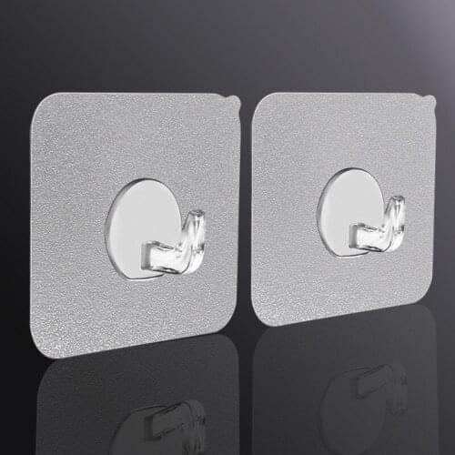 5Pcs Storage Hanger Anti-skid Adhesive Hook Waterproof Strong Sticking Wall Hook Transparent Seamless Hanger