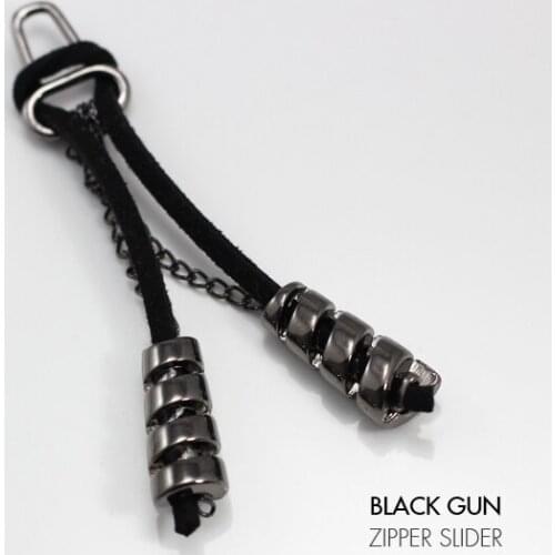 Metal Black Gun Plated Zipper Puller Chain Zippers Sliders Fastener for Costume Sewing Supplies 30piece/LT24