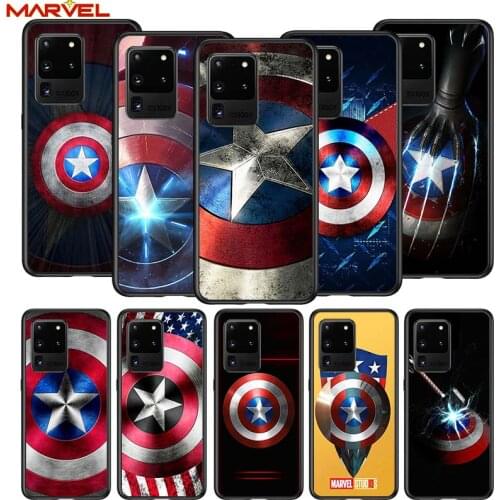 Shield captain america marvel for Samsung S20 FE Ultra Plus A91 A81 A71 A51 A41 A31 A21S A72 A52 A42 A02S Soft Black Phone Case