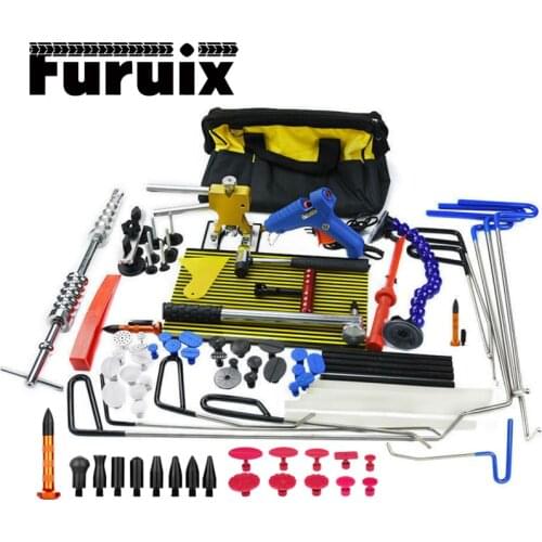 Furuix Rods Hooks Dent Puller Dent Lifter lamp Light Slide Hammer Car Dent Remover Kit Glue stick Removal Hail Rods tool set