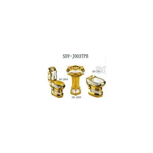 Gold toilet three piece set, including basin, toilet, womens washing device