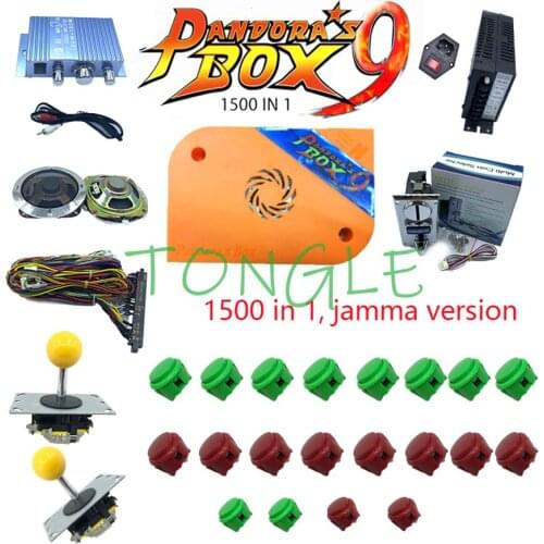 New Version arcade kit with Original 3D Pandora Box 9 1500 in 1 Board joystick Sanwan copy button For DIY Arcade Game Machine