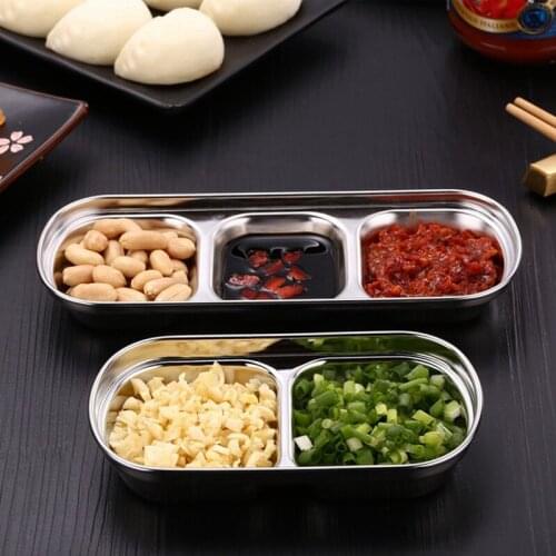 Pepper Roast Meat Sauce Dishes Bowl Separate Sushi Vinegar Soy Plates Tableware Food Seasoning Tray 304 Stainless Steel