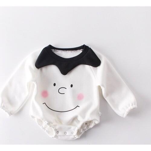 Thick newborn baby clothes winter cartoon snowman design long sleeve bodysuit for girls pajamas onesie children outfits 0-24m