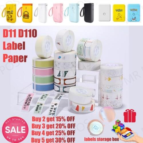 NIIMBOT D11 D110 Printer Creative Color Pattern Label Paper Scratch-Resistant Anti-Oil Waterproof Classified Storage Sticker