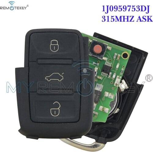 Remtekey Keyless Remote Key Control Fob 3 Button For Vw Passat Golf Polo 2000 2001 2002 315mhz ASK 1JO959753DJ