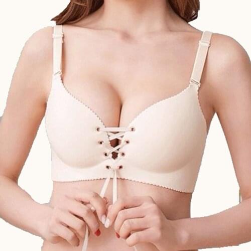 Sexy Bralette Seamless Comfort double cup super Push Up bra Underwear Lace Small Breasts Bra big cup size pull LB wedding bra