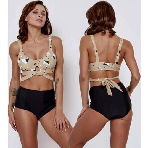 Sexy Beach Swimwear Bandage Bikini Set Padded Bras Triangle Body Suits Female Beach Wear Bathing Suits Swimming Suit