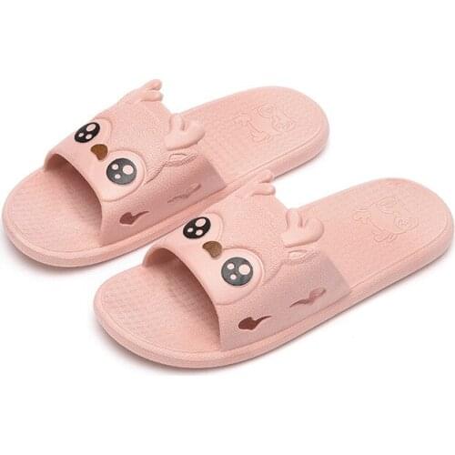 New summer slippers household couple PVC non-slip inflatable bottom bathroom slippers cartoon men and women sandals