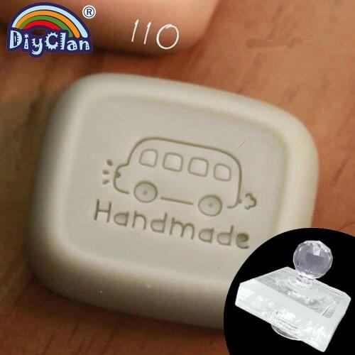 Bus handmade soap making stamp toy car natural organic stamp glass soap chapter children transparent acrylic seal custom car