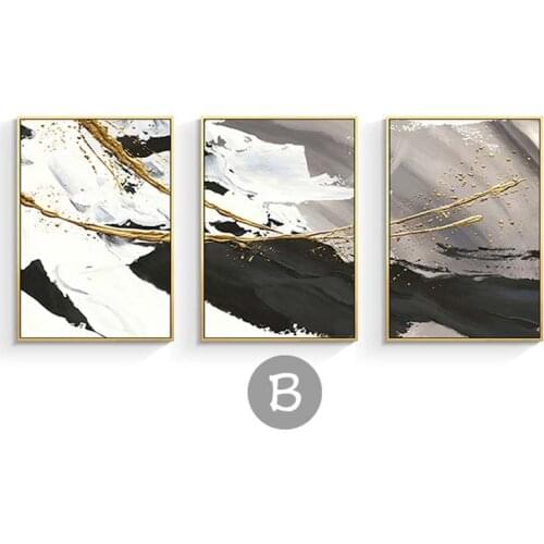 Modern abstract picture for wall decoration Handmade oil painting on canvas 3 pieces combination landscape for living room sofa