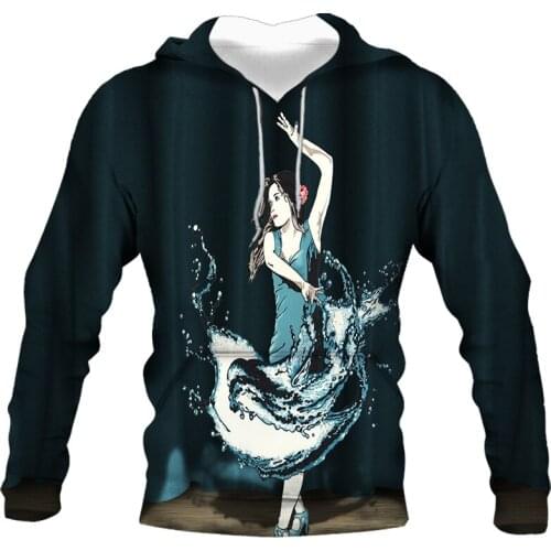 Hot sale autumn and winter new mens casual trend pattern hooded sweater 3D printing sportswear long-sleeved sweater casual hood