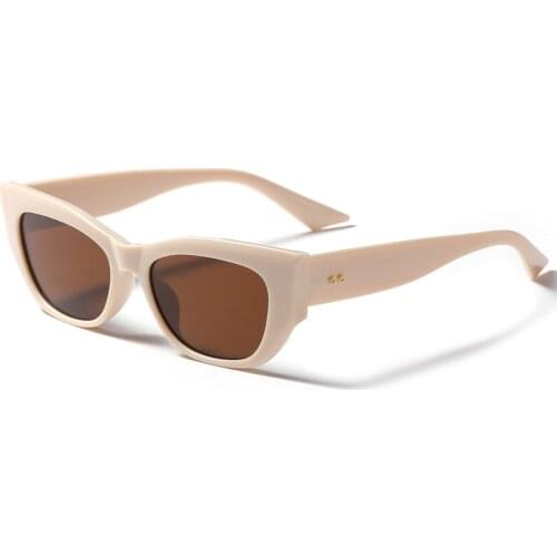 Veshion Retro Glasses Women Cat Eye Beige Pink 2021 Ladies Sunglasses Uv400 Female Gift Items Summer Style Dropshipping