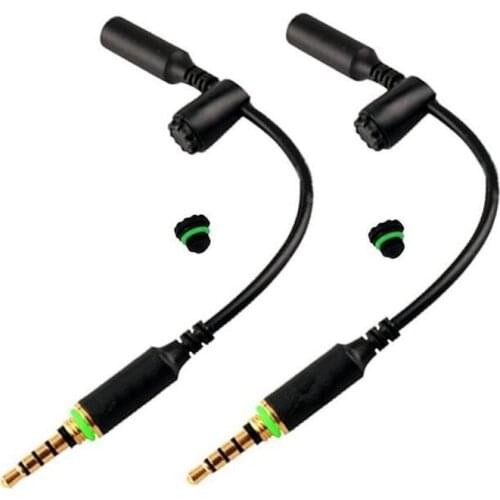 LBSC2 Pack Waterproof Headphone Cable 3.5mm Audio Adapter for Lifeproof Fre and Nuud Case of iPhone 6/6 Plus, 6S/6S Plus (Black)