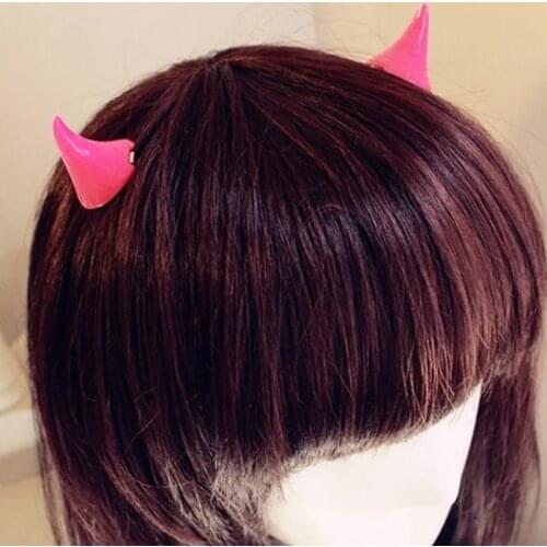 Cosplay Costume Colorful Barrettes Halloween Stereo Devil Horns Ears Hairpins Creative Women Girls Hair Clip Accessories