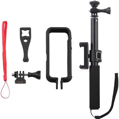 Protective Frame Border Case Expansion Shell Kit with with Short Screw/Invisible Base/Wrist Lanyard for Insta 360 One X2