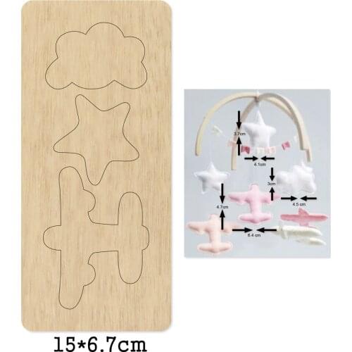Stars Cloud Ornaments Pendant Wooden Mold Dies 2020 DIY Leather Cloth Paper Craft Fit Common Die Cutting Machines on the Market