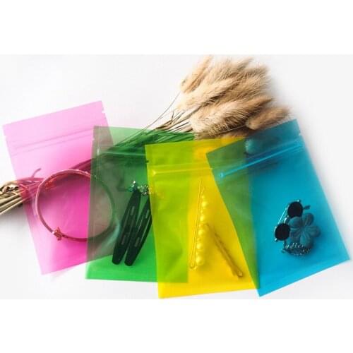 10PCS Ziplock Bag Mini Transparent Colorful Cartoon Cute Sealed Packaging Bag Button Bag Jewelry Bag Reclosable Poly Bag