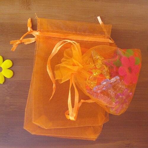 1000pcs 13*18cm Orange Organza Gifts Bag Jewelry Packaging Display Bags Drawstring Pouch For Bracelets/Necklace/Wed Yarn Bag Diy