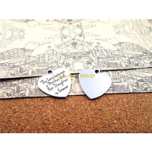10pcs-stainless steel Charms "love daughter" DIY Charms Pendants for necklace/bracelet/keychain DIY jewelry