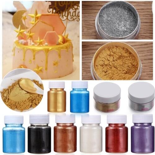 15g Edible Golden Powder Flash Glitter Baking Pastry Color Dust Pearl Powder Multi-color Kitchen Cake Decorating DIY Tools