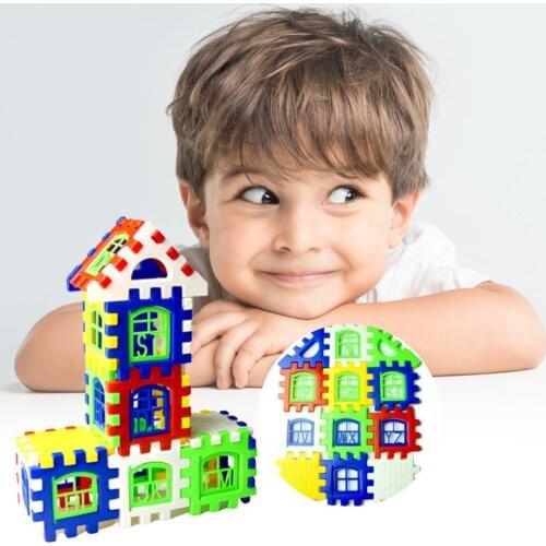 24pcs/lot Interlocking Building Blocks Plastic House Blocks DIY Playset Toy for Children Enlightenment Educational Toy