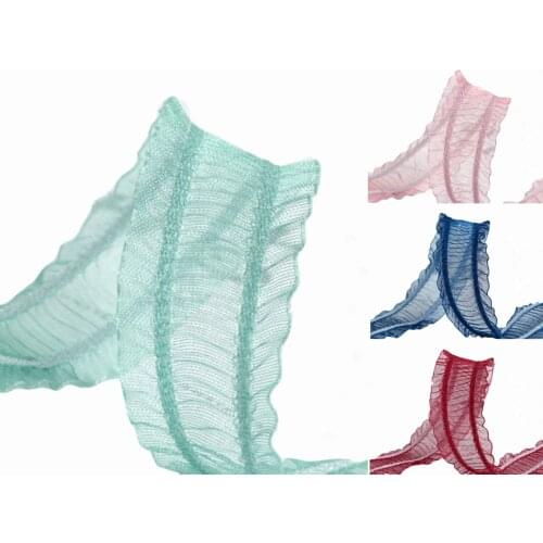 25mm/38mm pleated flouncy ribbon 10 yards tulle DIY handmade material headdress hair bow shoes hats accessories crafts Ruffled