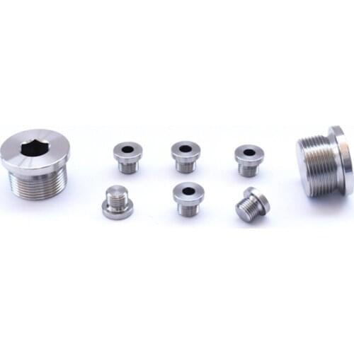 304 Stainless Steel Hexagon Socket Flange Face Oil Plug M8/10/12/14/16/18/20/22/24/27/30/33/36 Male Thread Fitting Water Gas Oil