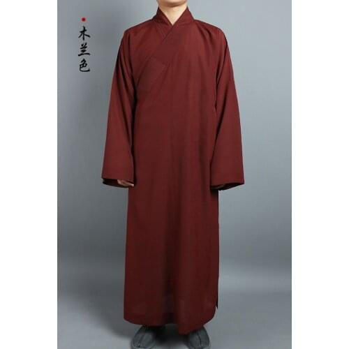 Unisex 5color red/blue Summer shaolin monk kung fu robe wushu suits gown buddha Buddhist zen lay clothing uniforms