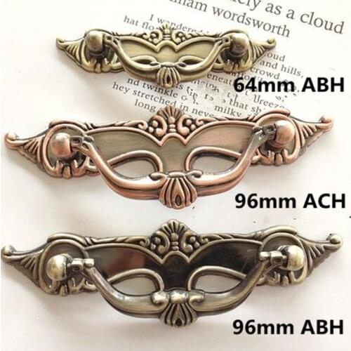 64mm 96mm Rustico Retro drawer cabinet pulls knobs brushed antique copper dresser cupboard door handles brushed antique brass