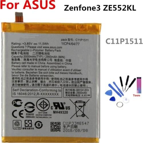 C11P1511 battery FOR Asus Zenfone3 ZE552KL 3000mAh lithium battery li-ion polymer battery High capacit