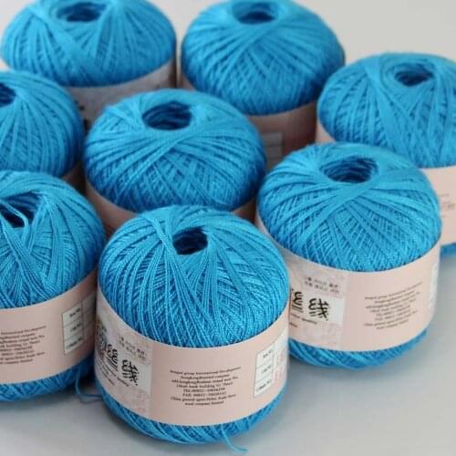Free Shipping 8Balls X50g New Soft Hand Knitting High Quality 100% Cotton Crocheted Yarn Royal Blue 16116