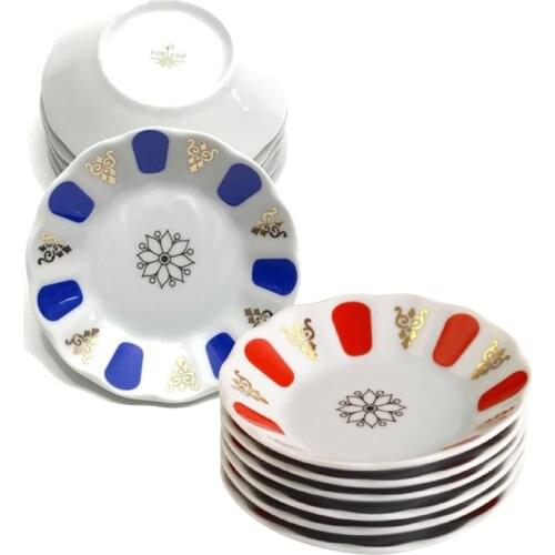 Tea Saucers 1-6-12 Pieces Set Porland Porcelain Turkish Plate Gift High and First Quality 6 Pieces Made In Turkey %100 Original