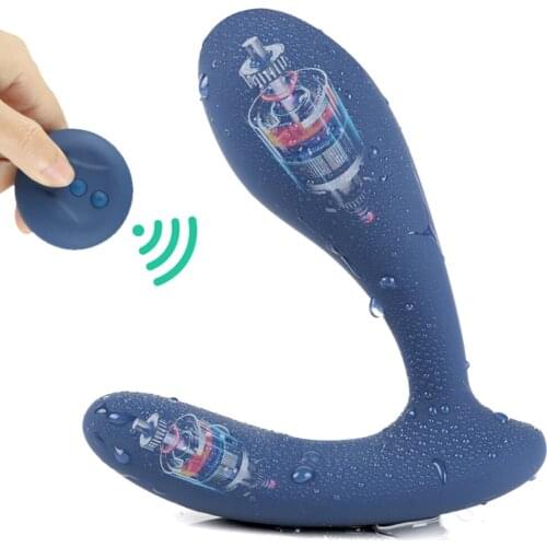 Double Motor Vibrator Prostate Massager For Men 10 Mode Vibrating Powerful Wireless Remote Anal Plug Butt Sex Toys for Adults