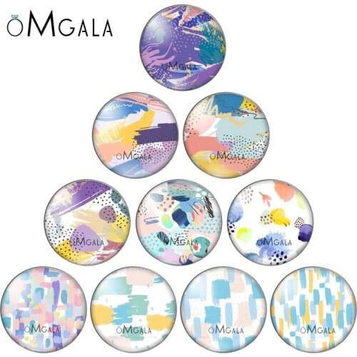 Art Oil Painting Colorful Patterns 12mm 14mm 18mm 20mm 25mm 30mm Photo round glass cabochon demo flatback Jewelry DIY Makings