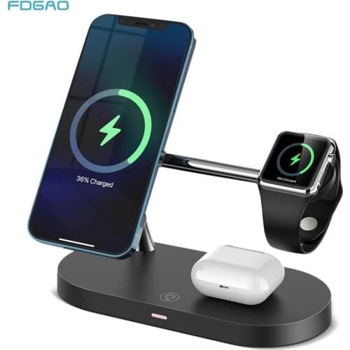 3 in 1 Magnetic Wireless Charger Stand For Magsafe iPhone 12 Mini Pro Max Apple Watch Fast Charging Dock Station For Airpods Pro
