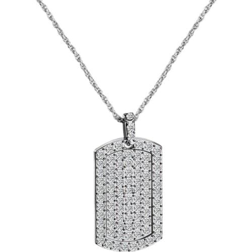 MISANANRYNE Fashion Charm Square Rhinestone Gold Punk Pendant Necklace Chain Hip Hop Jewelry New Arrivel Wholesale