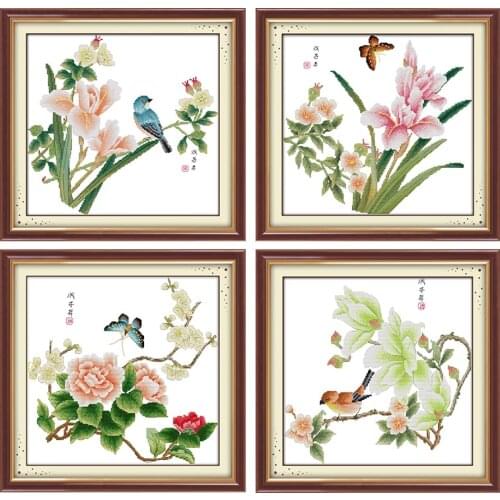 Joy Sunday Elegant Seasons Series Pattern DIY Handmade DMC 14ct and 11ct Cross stitch kit Precise Printed Embroidery Needlework