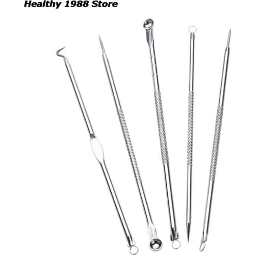 1/5Pcs Blackhead Extractor Black Dots Cleaner Acne Blemish Remover Needles Set Black Spots Pore Cleanser Tools