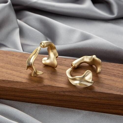 Irregular Geometrical Metallic Matte Earrings Temperament Fashion Hip-hop Punk Retro Earrings Jewelry Accessories Gifts