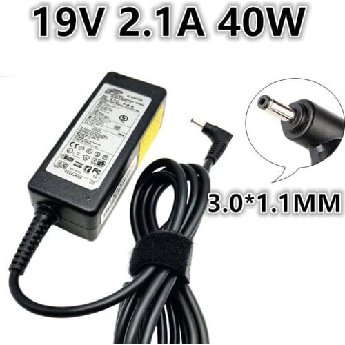 New 19V 2.1A 40W 3.0X1.1mm Power Adapter Charger For Samsung A13-040N2A CPA09-002A AD-4019P/S PA-1400-14/24 Laptop Adapter