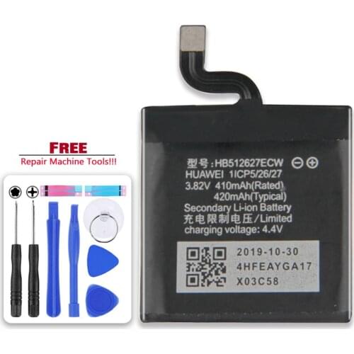 Original Kikiss HB512627ECW (Watch-GT) 420mAh Battery for Huawei Watch GT FTN-B19 Bateria Batteries