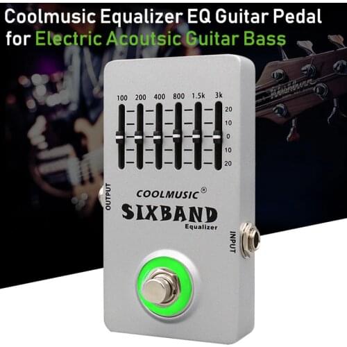 Electric Guitar Pedal Equalizer Guitar Effect Pedal 6-Band EQ Full Metal Shell True Bypass Guitar Parts & Accessories
