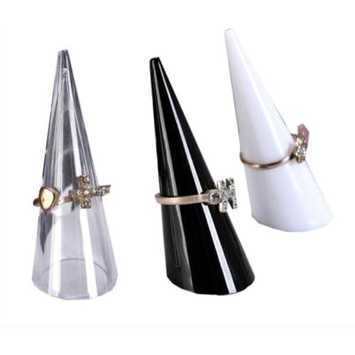 Plastic Finger Cone Fingertip Ring Stand Display Showcase Holder Storage