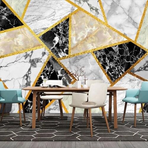 Custom 3D Mural Wallpaper Modern Waterproof Geometric Marble Wall Painting Bedroom Living Room Sofa TV Background Home Decor